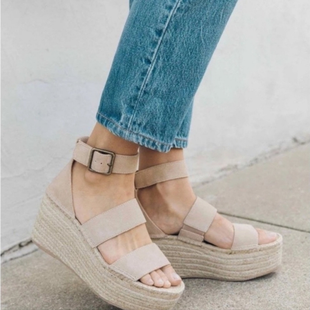 Soludos Palma Suede Espadrille platform sandals size 7